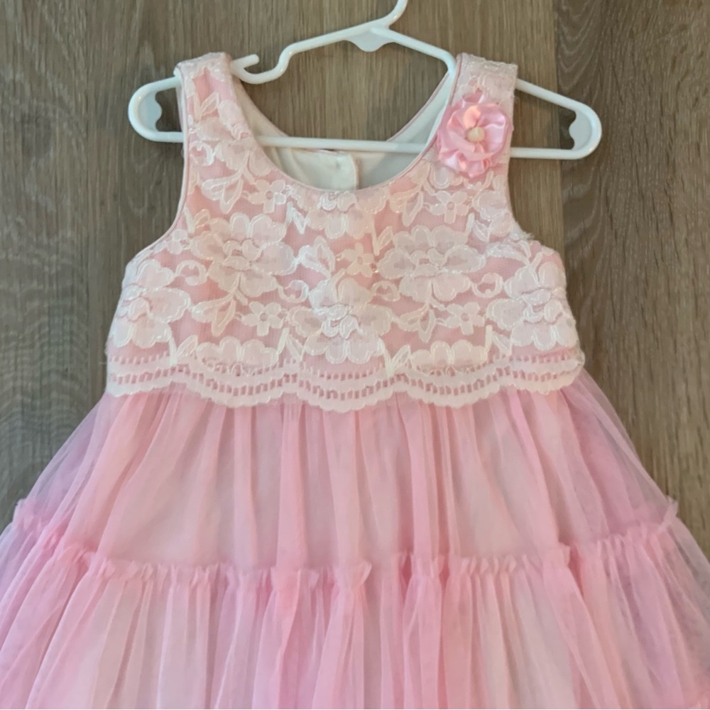 Jona Michelle Girl's Size 5 Gorgeous Special Occasion Dress With Lacey Front - Picture 3 of 9